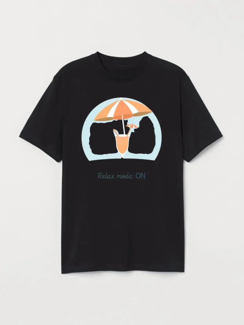 Chill Drink Beach Umbrella Your Vacation Mindset Activated T-Shirt - Image 2