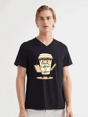 Cute Coffee Cup Cartoon For Teachers Running On Pure Caffeine T-Shirt