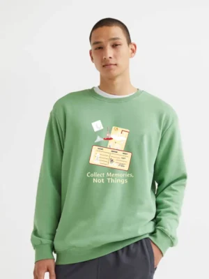 Passport Stamps And World Icons Inspiring Travel Over Material Stuff Sweatshirt