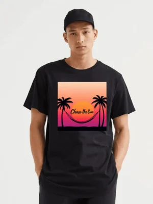 Tropical Sunset With Hammock Vibes Made For Wanderlusters T-Shirt